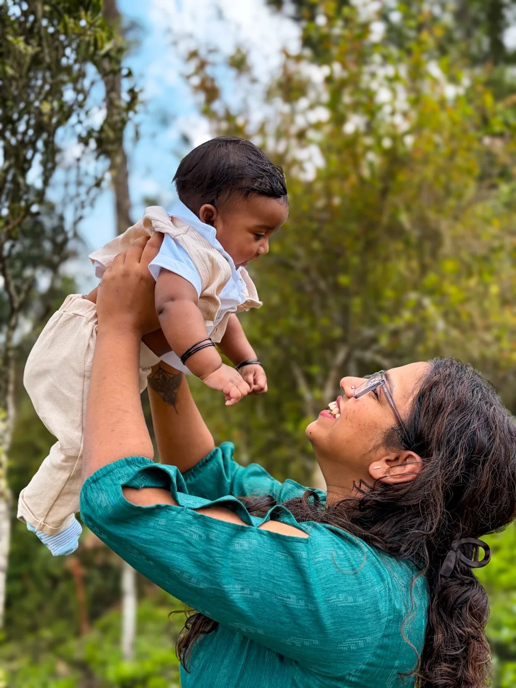 In mama’s arms